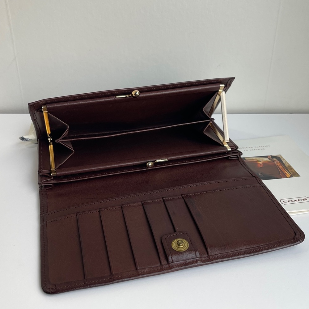 COACH Vintage Framed Envelope Kiss Lock Clutch 1990βs - Picture 5 of 16